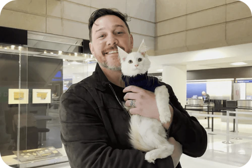 Happy family with their puppy