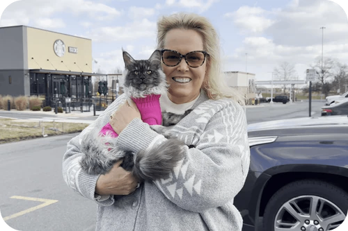Happy family with their puppy