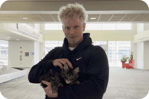 Happy family with their puppy