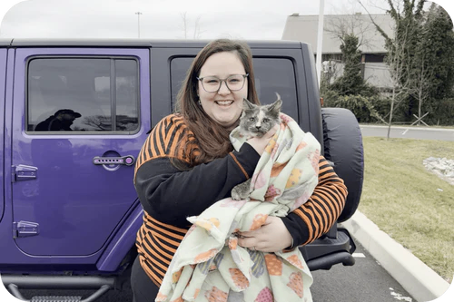 Happy family with their puppy