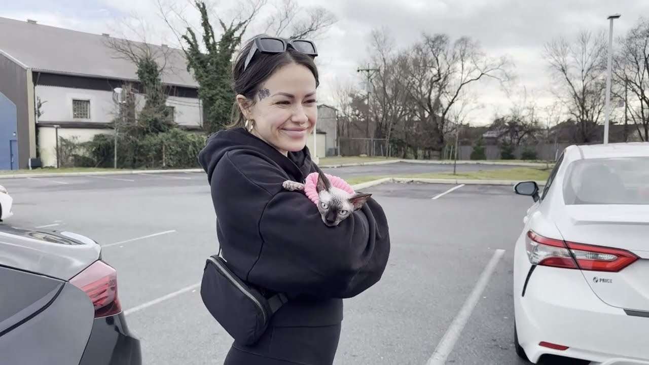 Happy family with their puppy